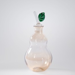 PEAR BOTTLE IN IRISTED AMBER GLASS